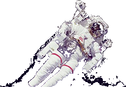 Astronaut floating in space